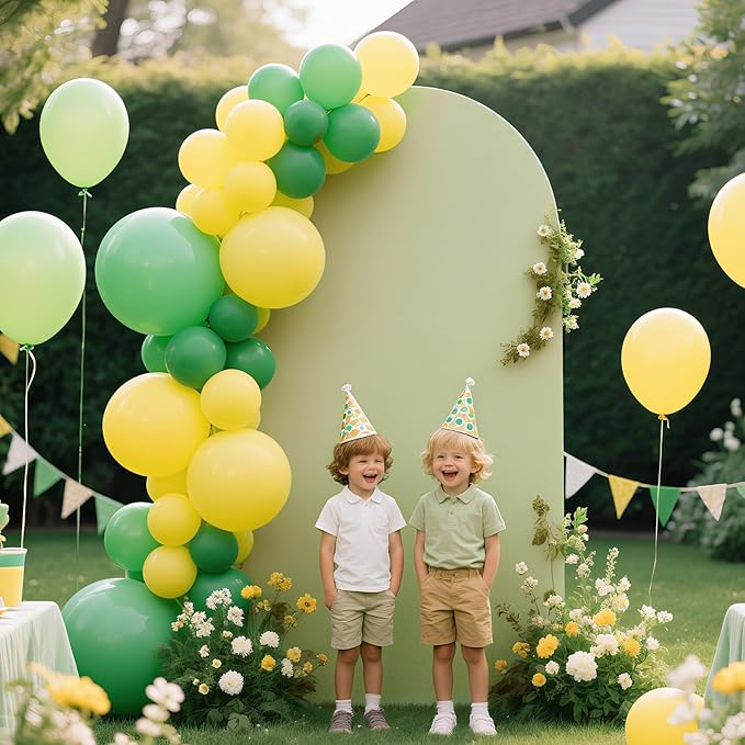 Ledido Wedding Arch Backdrop Cover 6FT Arch Covers Fitted Stretchy Spandex Round Top Stand Backdrop Cover for Wedding Banquet Ceremony Birthday Party Baby Shower Event Decoration,Sage Green
