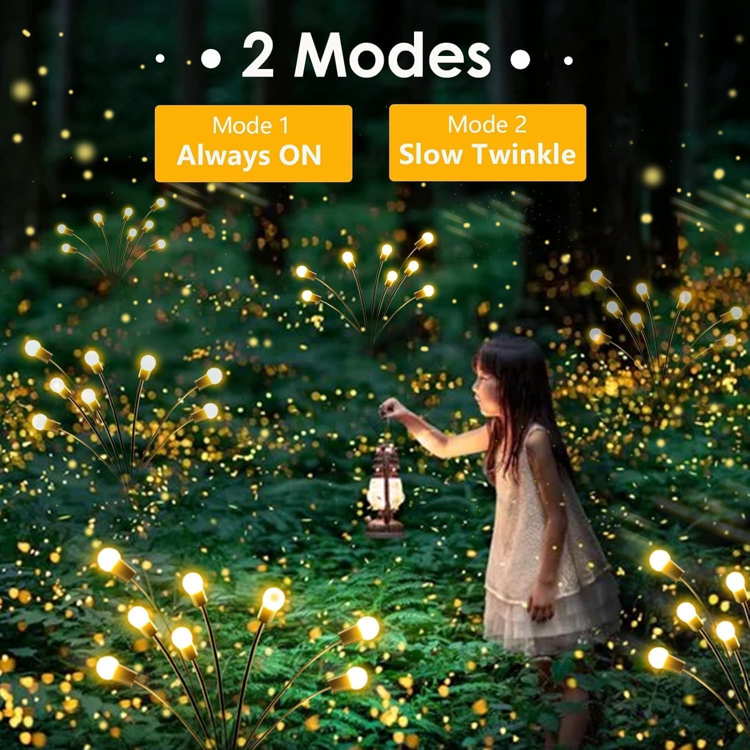 6 Pack Solar Garden Lights Outdoor Waterproof Firefly Lights Warm White