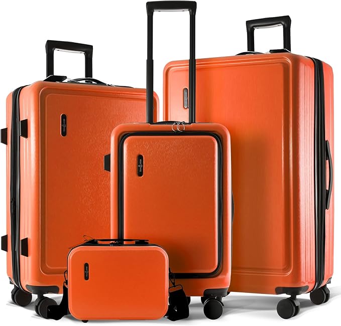 TRAVELARIM Hard Shell Luggage Sets with Spinner Wheels 4 Piece, Expandable Large Suitcases with TSA Lock, Travel Large Suitcase Set, Navy Luggage Set