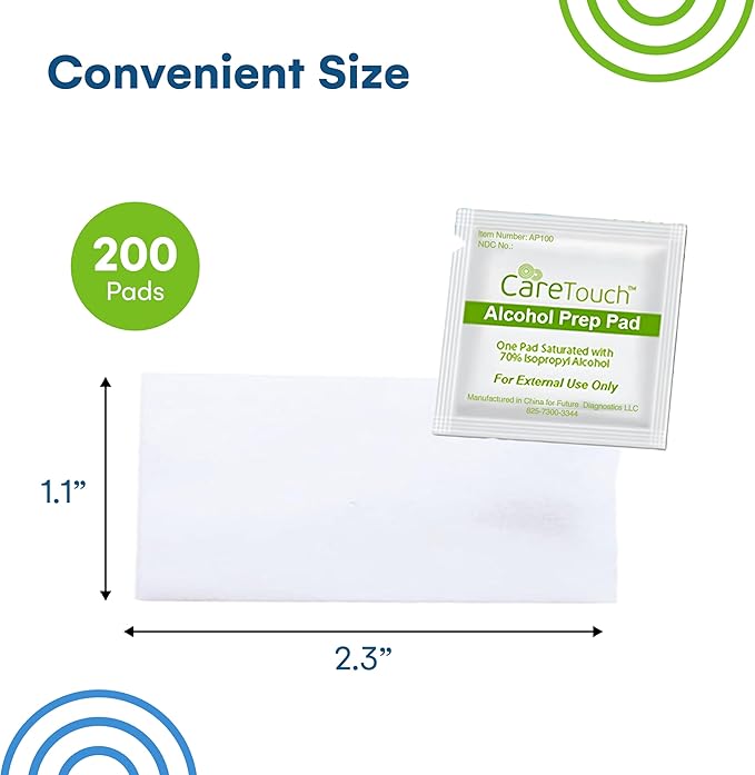Alcohol Wipes | Individually Wrapped Alcohol Prep Pads with 70% Isopropyl Alcohol, Great for Medical & First Aid Kits | Sterile, Antiseptic 2-Ply Alcohol Swabs - 200 count