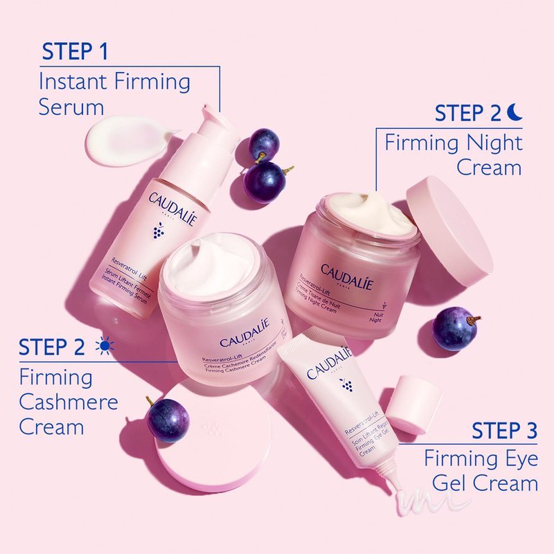 Caudalie Resveratrol-Lift Retinol Alternative Firming Cashmere Cream, Anti-Aging Moisturizer with Resveratrol, Hyaluronic Acid & Vegan Collagen, Refillable Jar - 50 mL