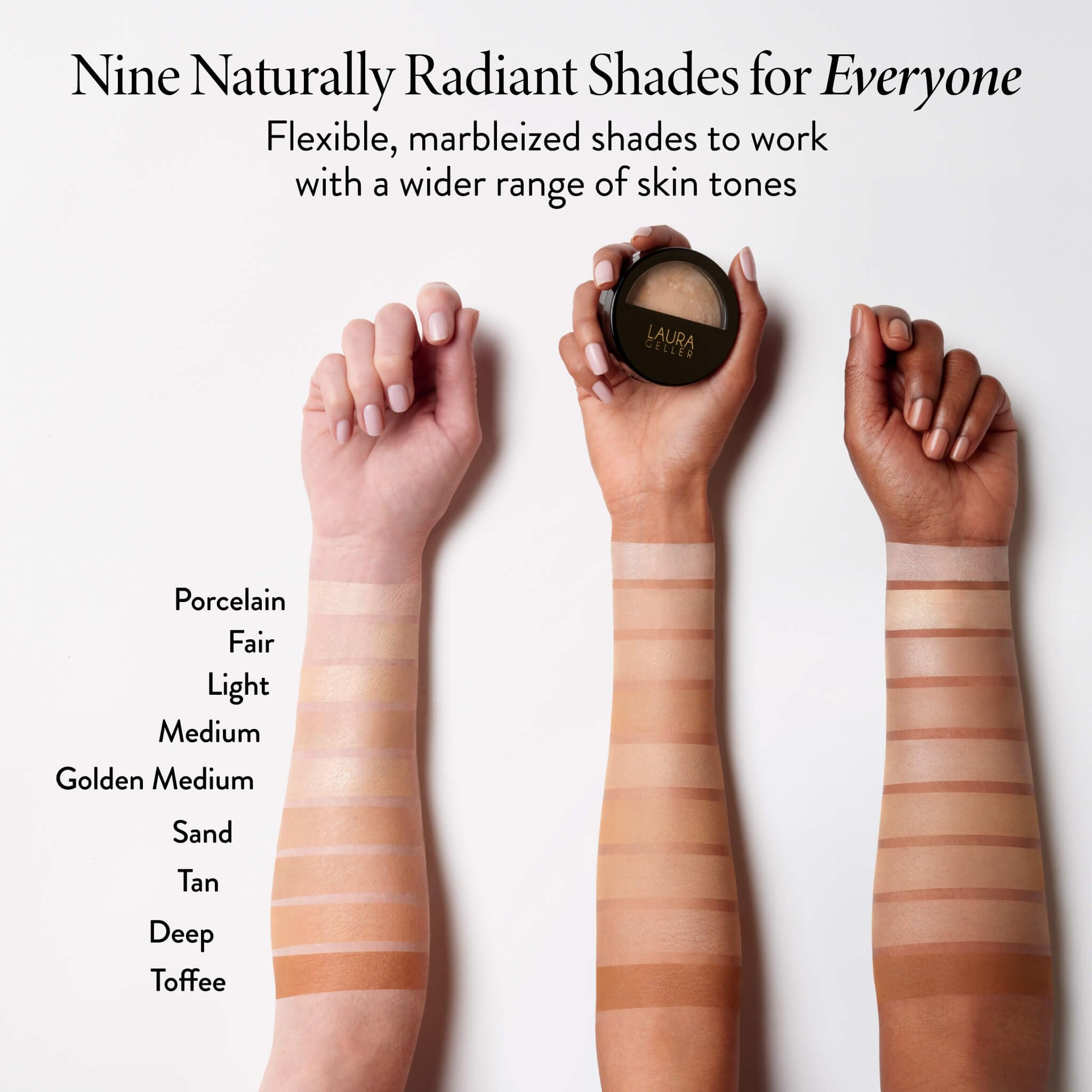 LAURA GELLER NEW YORK Baked Balance-n-Glow Illuminating Powder Foundation – Medium – Handmade in Italy – Pearl-Infused Satin Finish – Vitamin C Brightening – Buildable Sheer Coverage – For Mature Skin