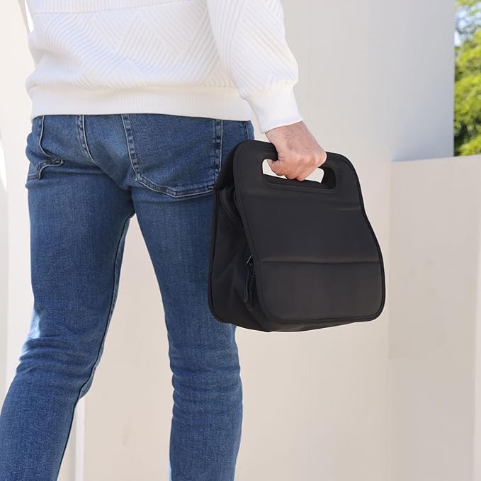 CONTAIL 13 Inch 3L 4-in-1 Travel Essentials Organizer, Small Business Handbag, Suitcase Drink Holder,Phone Tablet Holder,Airport Accessories Storage,Black