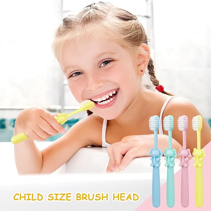 200 pcs Disposable Kids Toothbrushes Bulk Individually Wrapped Toothbrushes,Kids Toothbrush for Age 2+ Toddler Children Toothbrush Set Soft Bristles Boys Girls
