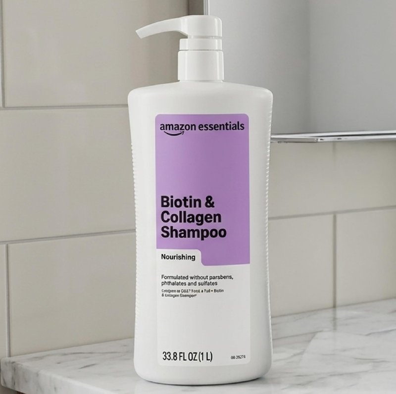 Amazon Essentials Biotin & Collagen Shampoo, Nourishing, Formulated without Sulfates, 33.8 Fl Oz, Pack of 1