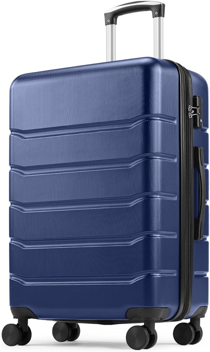 Sweetcrispy Carry on Suitcase, Luggage with Spinner Wheels, Hard Shell ABS, TSA Lock, 28 Inch Blue