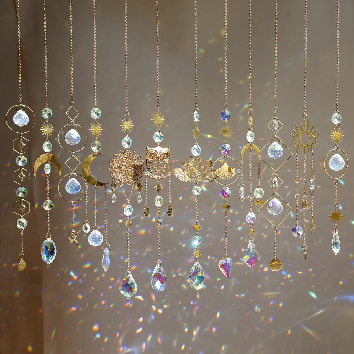 16pcs Crystal Suncatcher, Colorful Suncatchers Sun Catchers Indoor Window