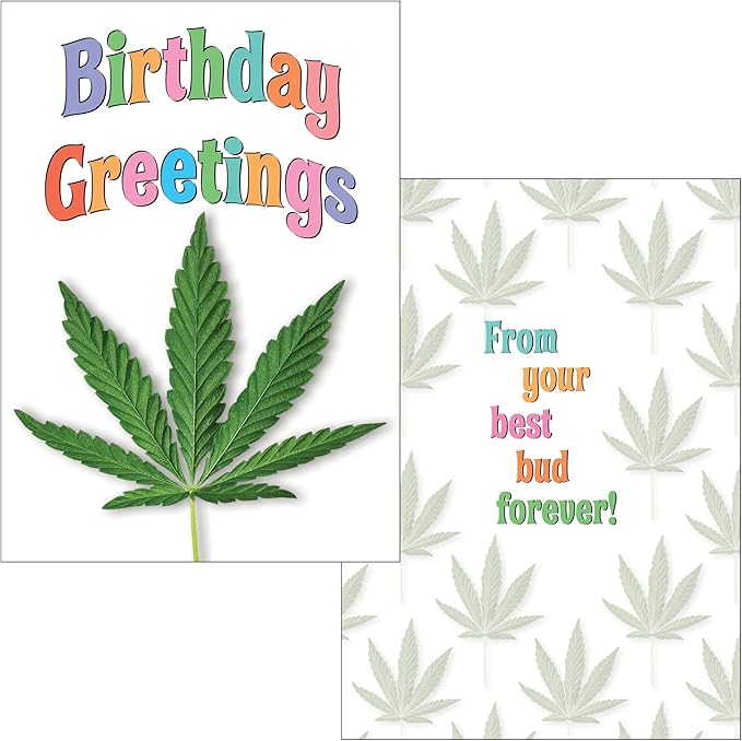 Funny Stoner Birthday Card Assortment (5x7) 4 Card Set by Smart Alex (Weed Gift Designs)