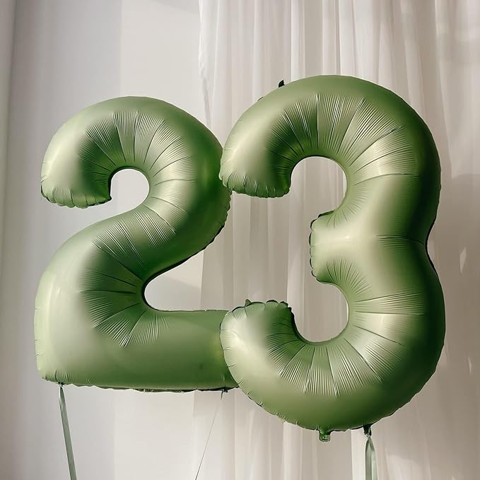 Sage Green 21st Birthday Balloons for Her, 40 Inch Olive Green Foil Number 21 Balloons for Boys Girls, Green Birthday Party Balloons Numbers 2 and 1 for Women Men 12th 21st Anniversary Decorations