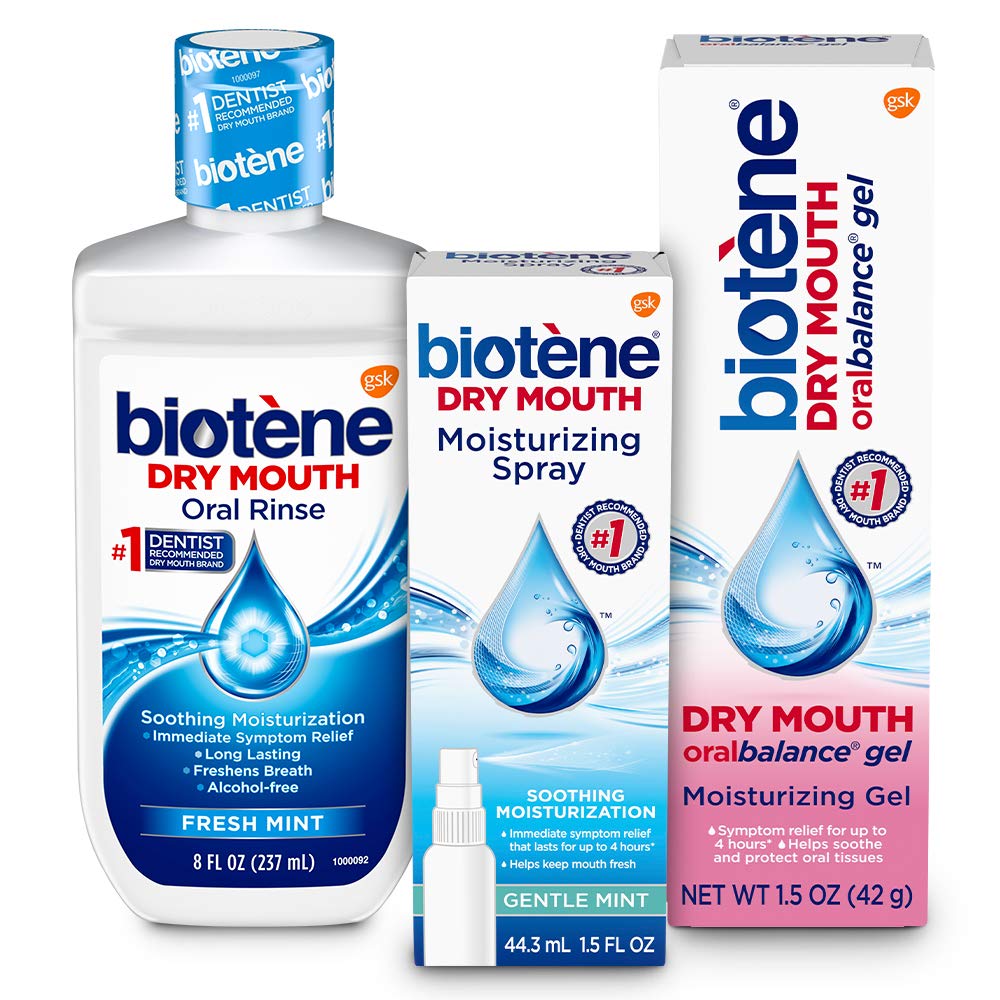 Biotene Dry Mouth Management Oral Rinse, Dry Mouth Spray and Moisturizing Gel - 1 Kit