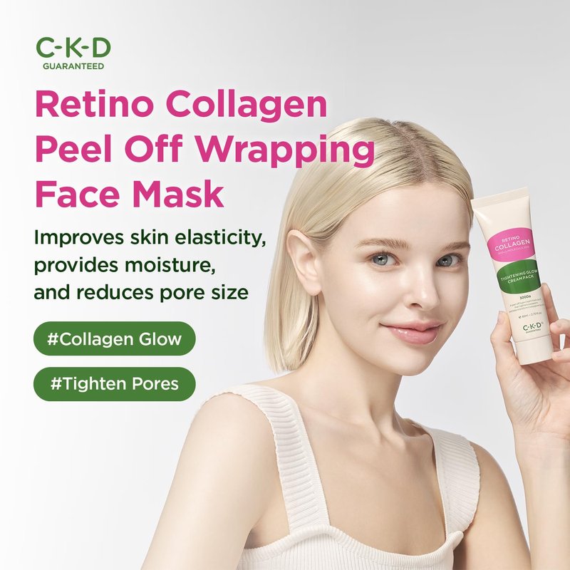 CKD Retinal Collagen Creamy Peel-Off Mask - Face Wrapping Mask for Glowing Glass, Pore Tightening, Firming & Elasticity. Low-Molecular Collagen for Deep Absorption. Korean Skin Care. 2.7 fl oz