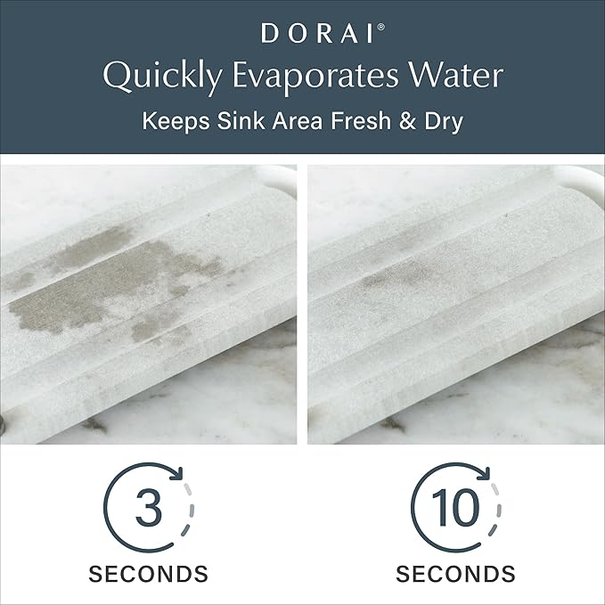 Dorai Home Sink Caddy – Water-Absorbing Stone Tray for Sink, Stainless Steel Feet, Fast-Drying, Sandstone