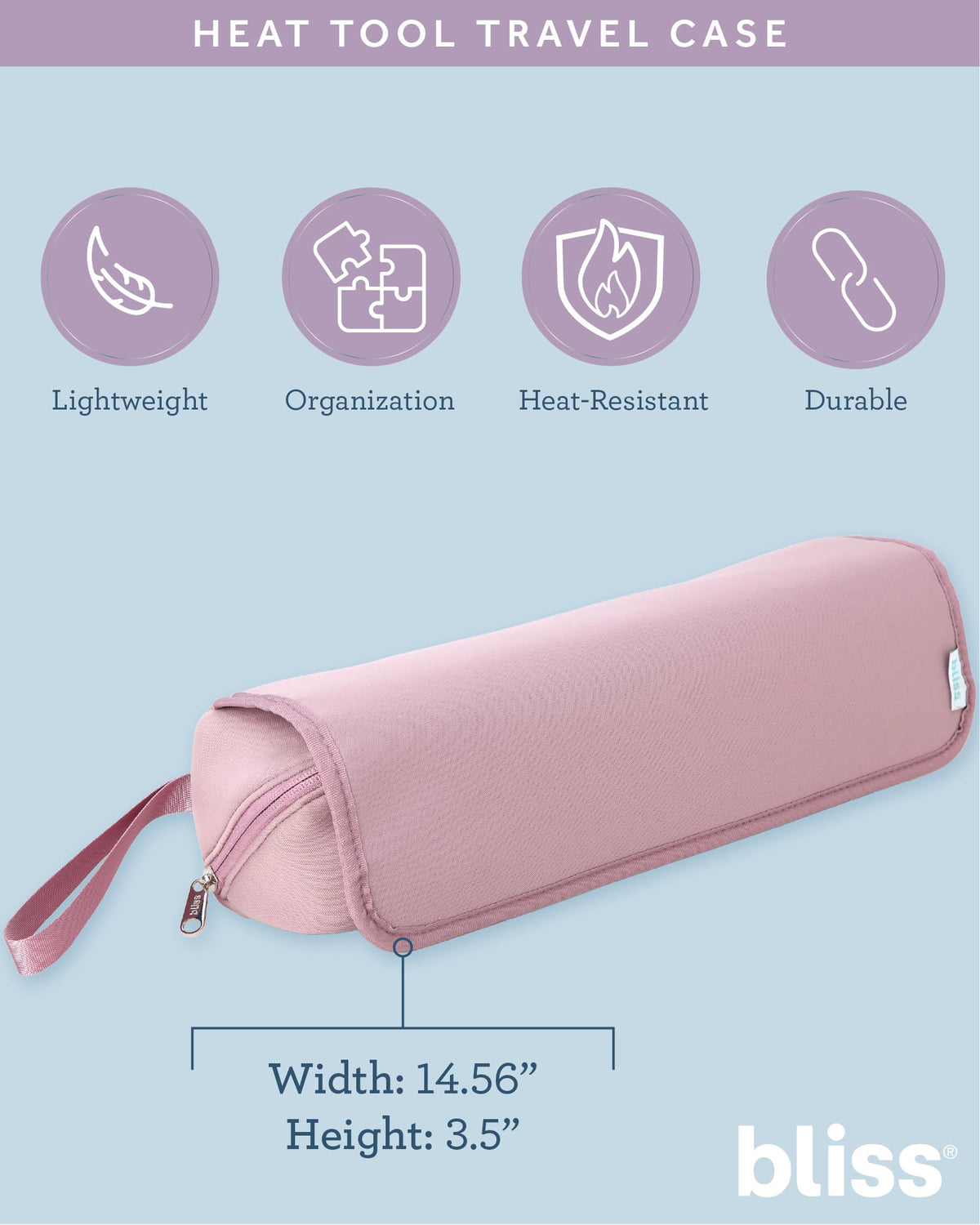 Bliss Women's Travel Heat Tool Bag Heat-Resistant Case for Styling Tools