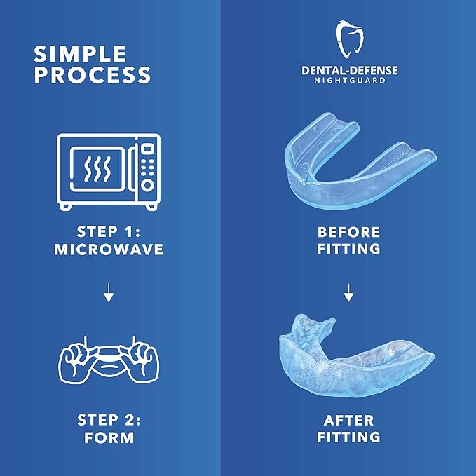 Professional Mouth Guard - 2 Pack Night Guard for Teeth Grinding & Clenching Relief, Protects Teeth at Night, Ideal for Comfort & Protection (Blue)