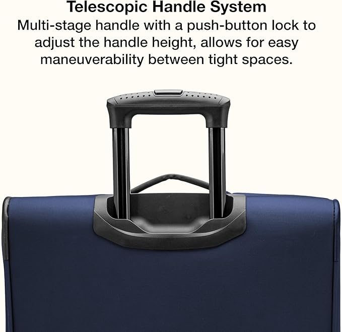 U.S. Traveler Anzio Softside Expandable Luggage with Spinner Wheels, Navy, 3-Piece Set (22/26/30)