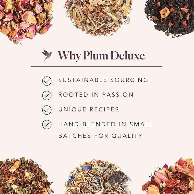 Plum Deluxe Creme Brulee Earl Grey Black Tea (60-80 Cups), Premium Loose Leaf Tea Leaves, Hot or Iced, Sweetener and Dairy Free, No Artificial Flavors