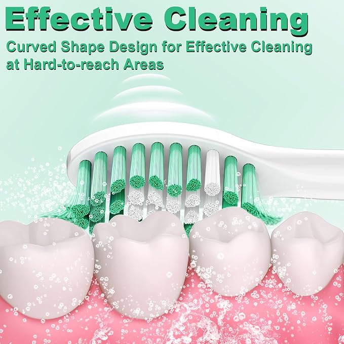 Replacement Toothbrush Heads for Philips Sonicare E-Series, Compatible with Sonicare Essence, Elite, Advance, CleanCare Screw-on Electric Toothbrush HX7022/66, 6 Pack