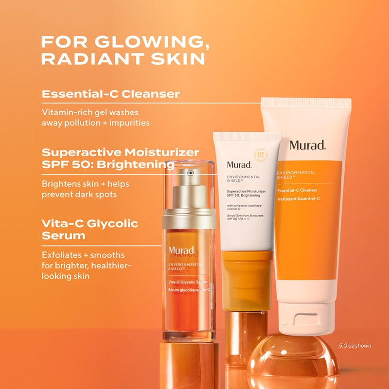 Murad Essential-C Facial Cleanser - Foaming Gel Face Wash- Vitamin C & Antioxidant Rich Treatment Backed by Science, 16.9 Fl Oz