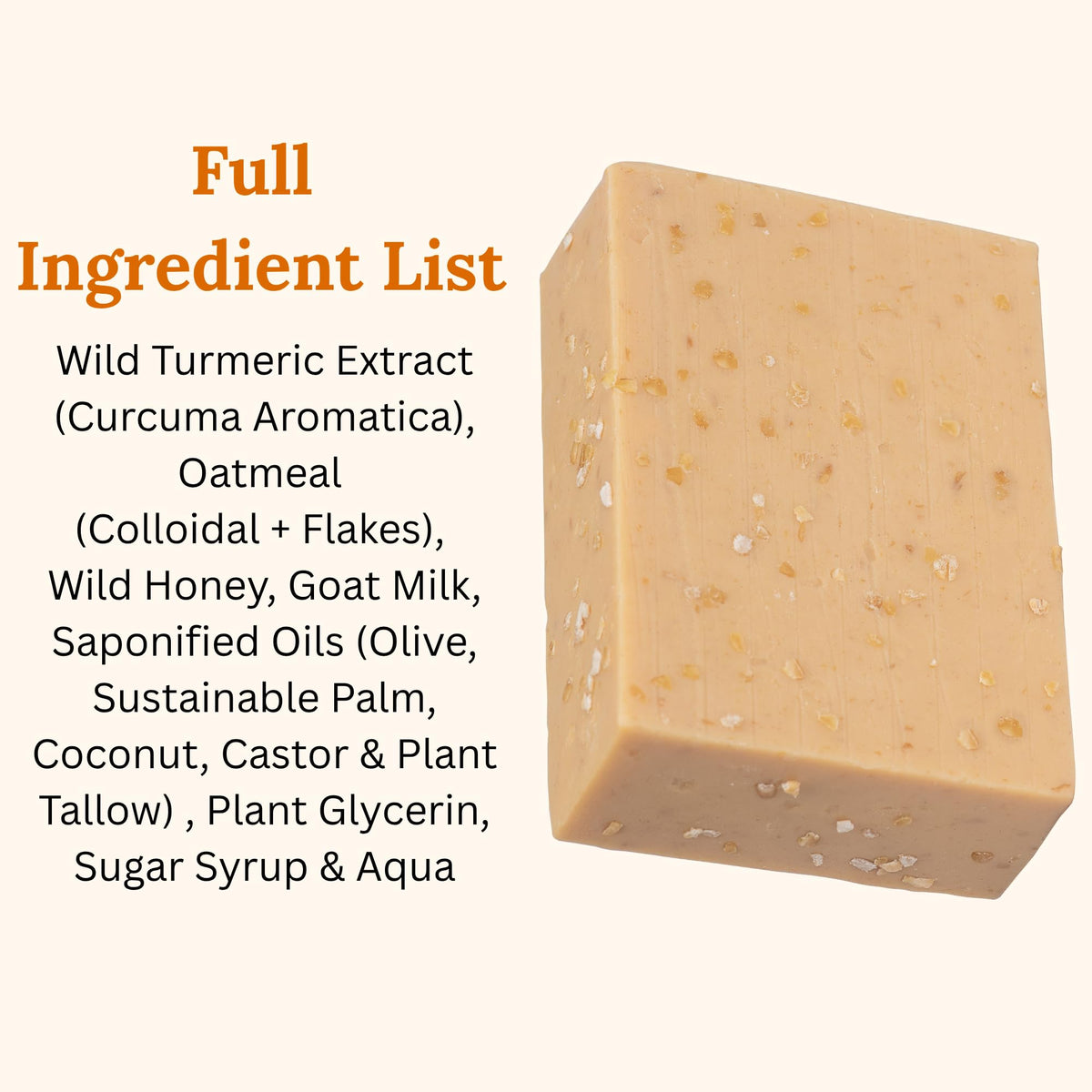 Turmeric Goat Milk Honey Oatmeal Soap Bars for Dark Spots, Hyperpigmentation & Acne - All Natural Organic Turmeric Soap Bars for Sensitive and Uneven Skin