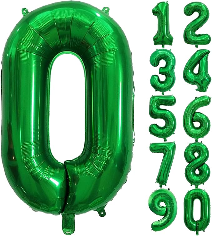 Number Balloons Green Party Balloon - Giant Number 0 Balloon, 40 Inch Large Balloon for St. Patrick's Day Games Theme Birthday Decoration, Girls Boys Party Supplies