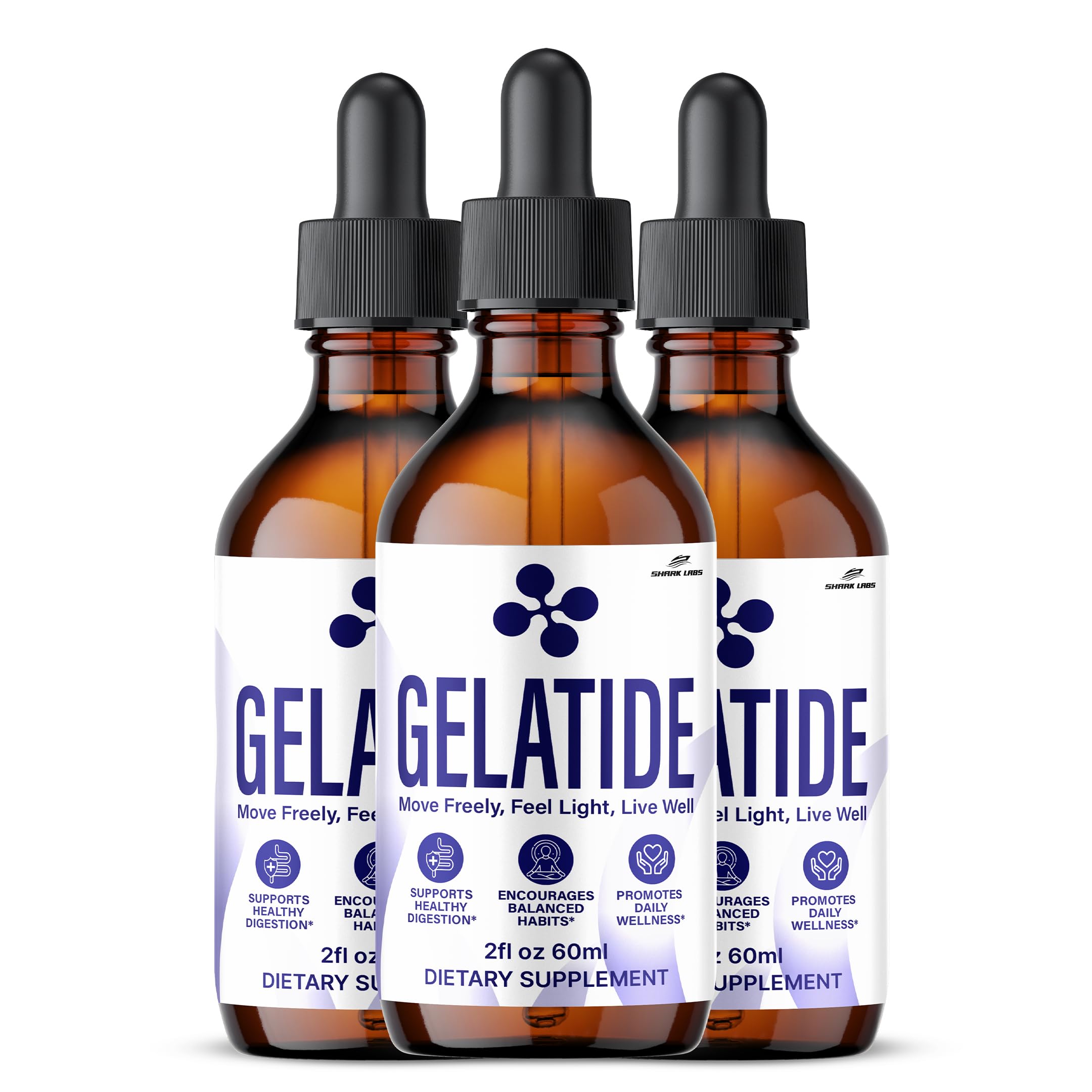 Gelatide Drops, Maximum Potency Supplement, Gela Tide Liquid Extract Advanced Premium Formula, All Natural for Men and Women 60 ML (3)
