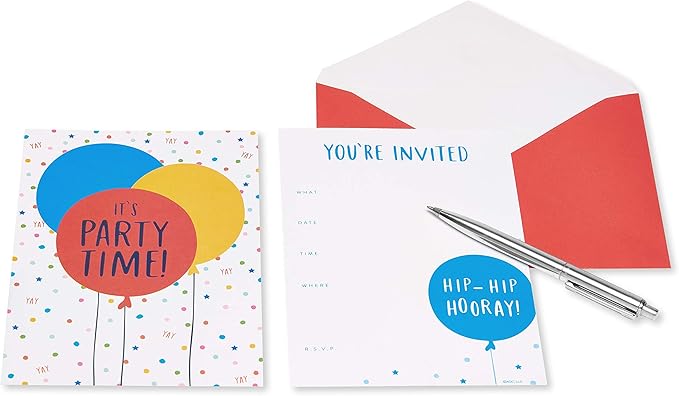 American Greetings Party Invitations and Envelopes Perfect for any Birthday or Special Occasion, Multi Color Balloons (25-Count)