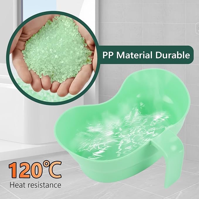 Emesis Basin with Wide Mouth & Handle - Bed Mouthwash Cup Kidney Shape Large with Handle, Patient Toothbrush Cup BPA-Free Plastic Vomit Cup for Elderly Bedridden Patients and Teeth Cleaning