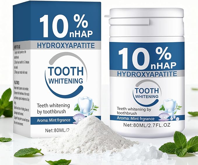 Microcrystalline Hydroxyapatite Powder, 10% Hydroxyapatite Tooth Powder Hydroxyapatites Toothpaste Powders, 80G