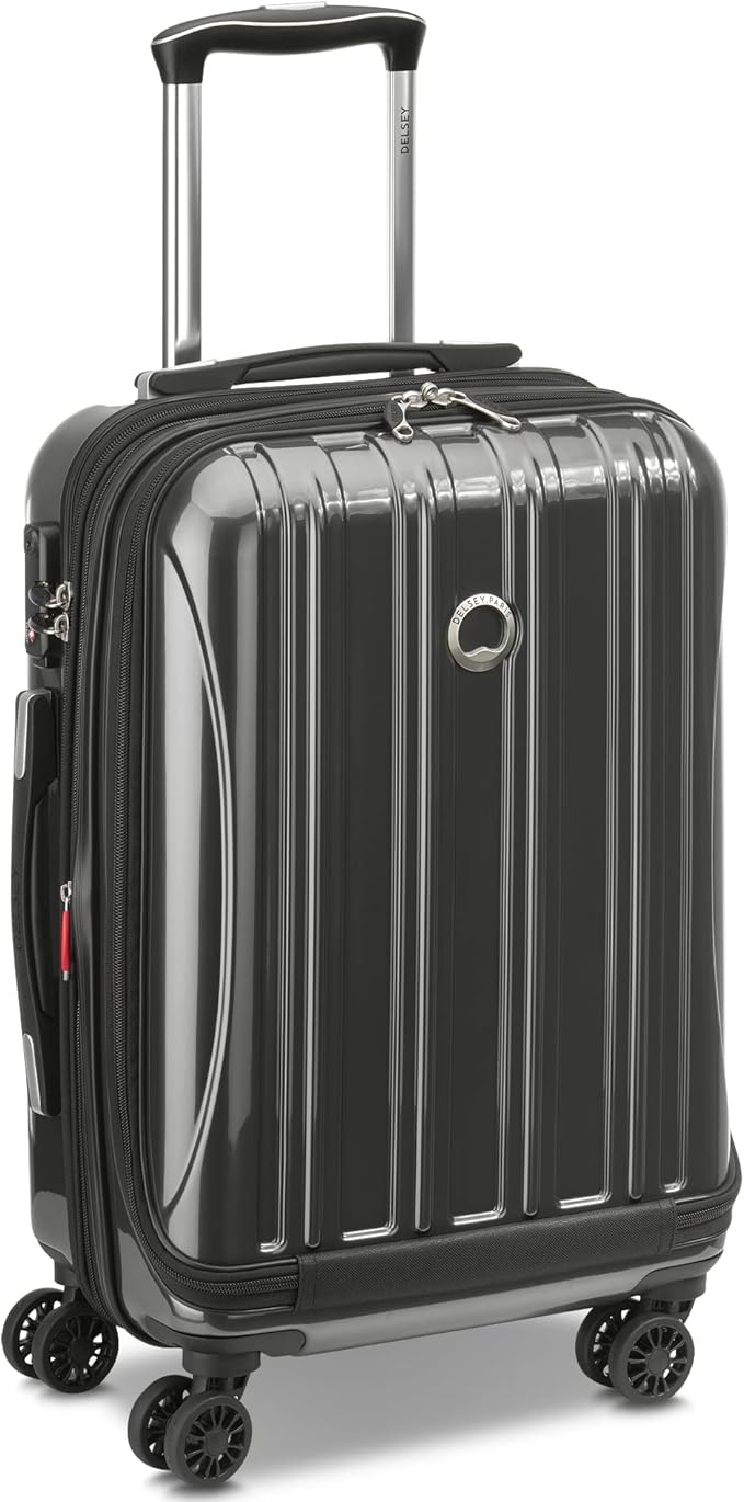 DELSEY PARIS Helium Aero Hardside Expandable Luggage with Spinner Wheels, Brushed Charcoal, Carry-On 19 Inch