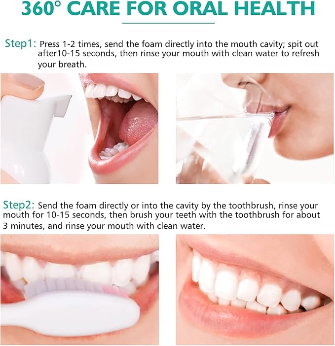 2PCS Foam Toothpaste, Whitening Baking Soda Toothpaste, Ultra-fine Mousse Foam Deeply Cleaning Gums, for Great Oral Care & Whitening Result Blueberry and Mint