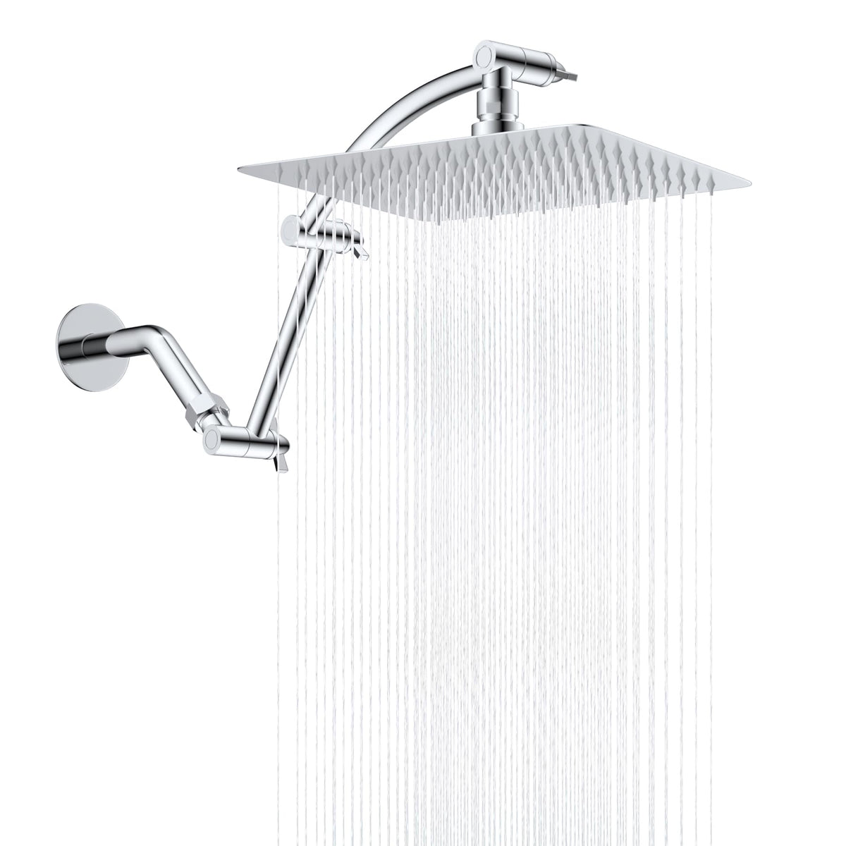 Hibbent All Metal 10'' Rain Shower Head with 16'' Extension Arm, Chrome