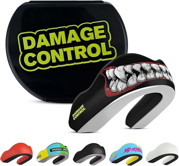 DAMAGE CONTROL Extreme Impact Mouth Guard – Sports Mouthguard for Boxing, MMA, BJJ, Hockey, Rugby, Lacrosse, & More – Mouthpiece for Teeth & Jaw Protection (Adult, Bitemare EI)