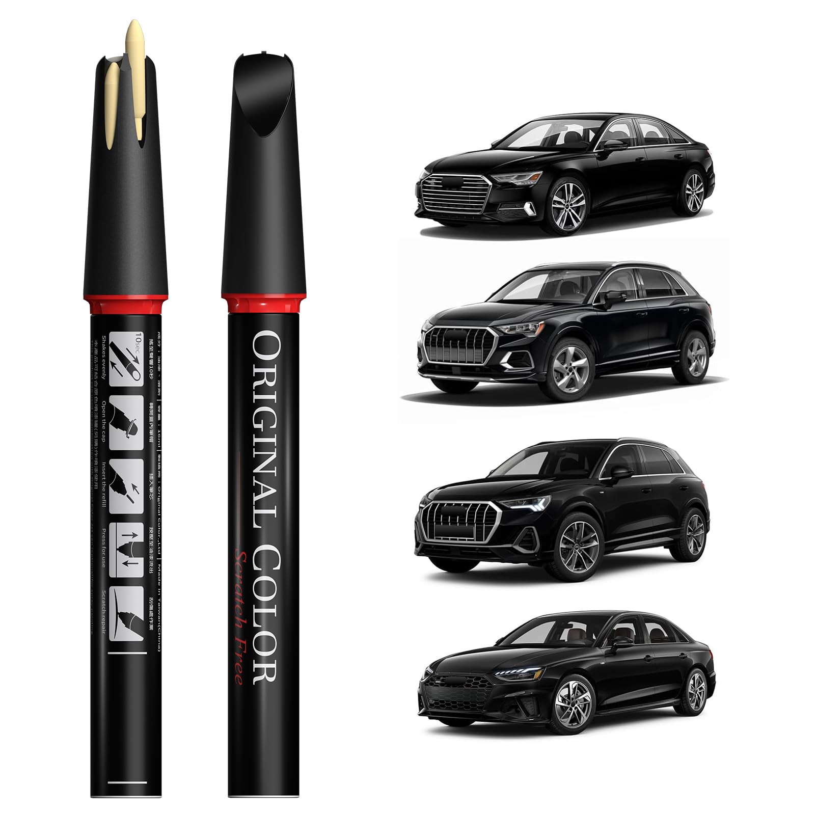Carhoo Ly3R Vigue Red Compatible With Audi Exact Match Touch Up Paint Pen, Car Scratch Remover For Nicks And Chips Repair - 0.56