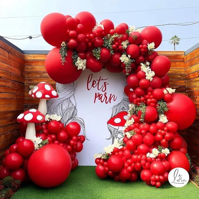 Captank Red Balloons Double Stuffed Dark Red Different Sizes Balloon Garland Arch Kit For Christmas Birthday Anniversary Wedding Proposal Bridal Shower Party Decoration