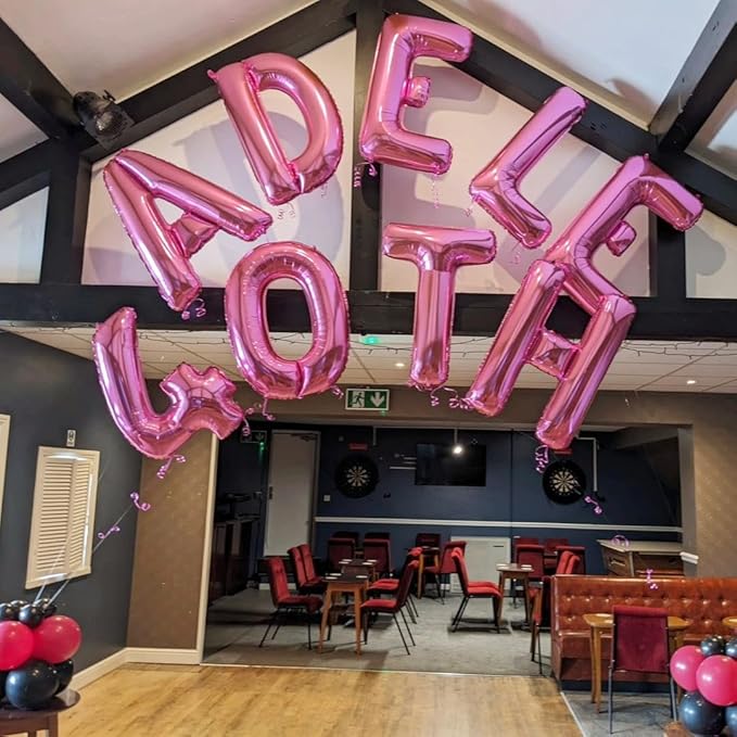 40 Inch Large Hot Pink Letter X Balloons Alphabet X Letter Balloons Foil Mylar Letter A Balloons for Birthday Party Anniversary New Year Graduation Wedding