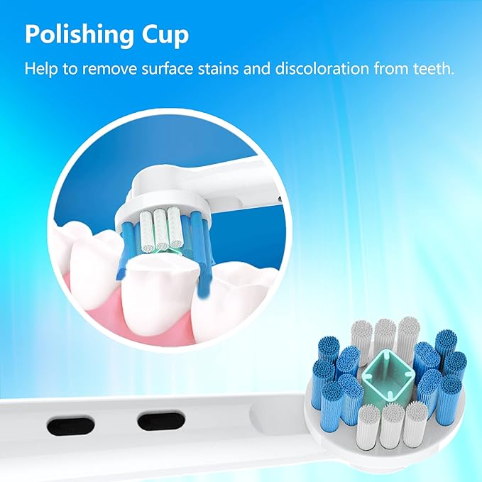 Replacement Toothbrush Heads Fit for Oral B Electric Toothbrushes, 4pcs, Polishing Cup for Whitening Action, Round Head Refills for Vitality, for Triumph, for Pro Series