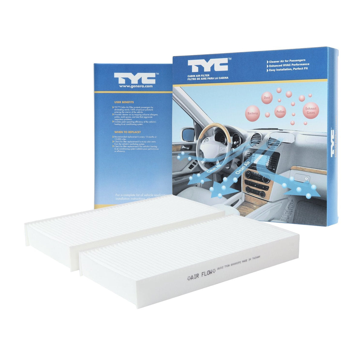 TYC 800001P2 Honda Replacement Cabin Air Filter