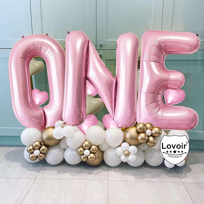 Pink Letter C Balloons, 40 Inch Pastel Pink Letter Balloons C Foil Mylar Helium Pink Letter Balloons for Birthday Party Supplies Anniversary Event Celebration Decorations Alphabet Pink C