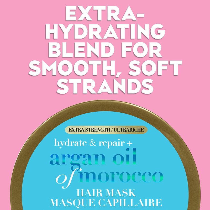 OGX Extra Strength Hydrate Repair + Argan Oil of Morocco Hair Mask Deep Moisturizing Conditioning Treatment, Citrus, 6 Ounce
