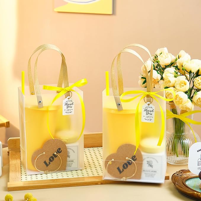 56Pcs Baby Shower Prizes for Game Winners Baby Shower Favors Gifts including Plastic Tumbler Notebook Scented Candles Ballpoint Pen Mirrors with Hair Brushes Bracelet Gift Bag (Yellow)