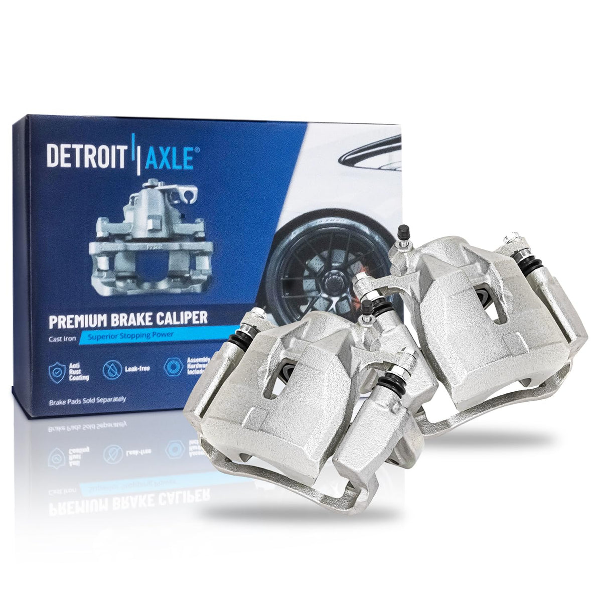 Detroit Axle - Front 2pc Brake Calipers for Pontiac Vibe Scion tC Mirai RAV4 Corolla iM Matrix, 2 Disc Brake Calipers w/Bracket