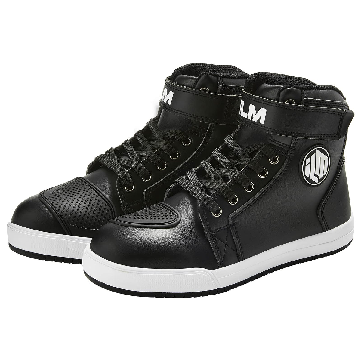 ILM Motorcycle Shoes for Men Black Waterproof Street Riding Breathable Powersport Anti-Slip Footwear with Ankle Support, Shift p
