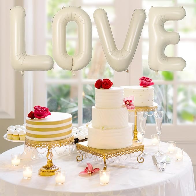 Cream LOVE Letter Balloons,40 Inch Love Balloon Beige Helium Big Nude Balloon for Anniversary Wedding Party Decorations