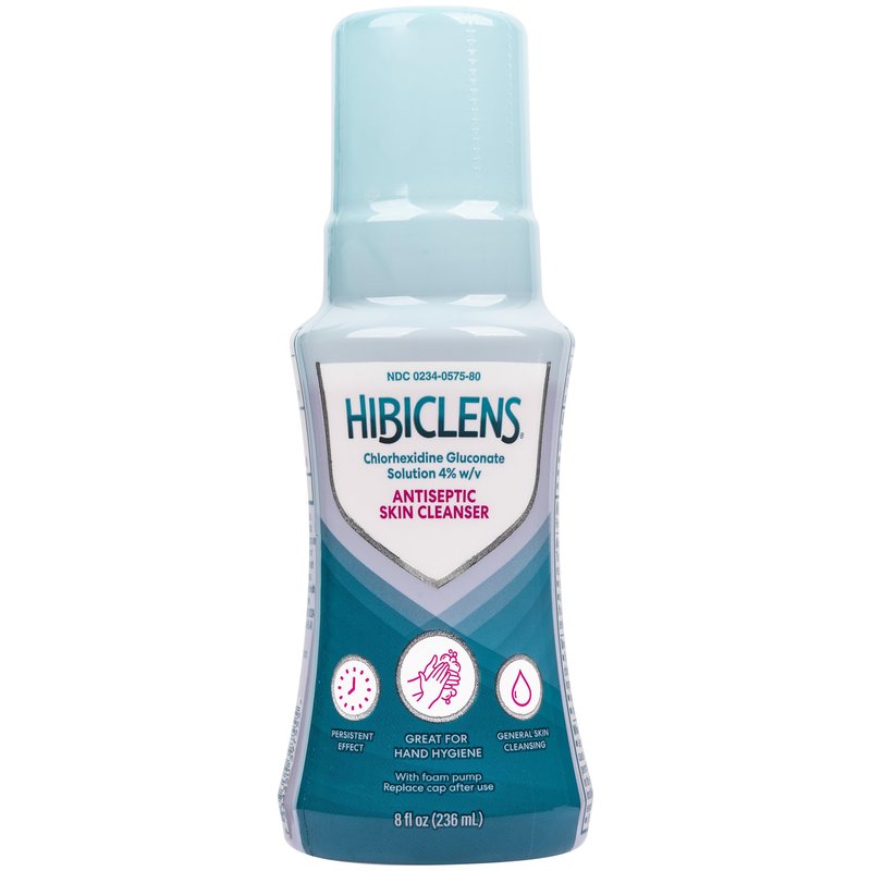 Hibiclens – Antimicrobial and Antiseptic Soap and Skin Cleanser – 8 oz with Foaming Pump – for Home and Hospital – 4% CHG