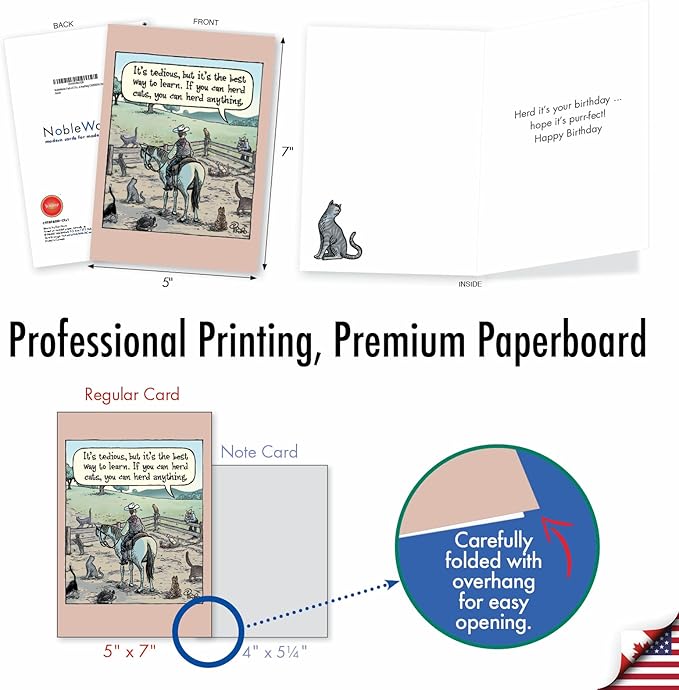 NobleWorks Pack of 3 Funny Birthday Greeting Cards with Envelopes (1 Designs, 3 Each) Herd Anything C9285BDG-C3x1
