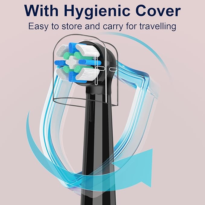 iO Replacement Heads Compatible with Oral B iO 2/3/4/5/6/7/8/9/10/Deep Clean Series Electric Toothbrush, Brush Heads Compatible with Oral B iO with Medium Bristles Care Your Teeth (12 Black)