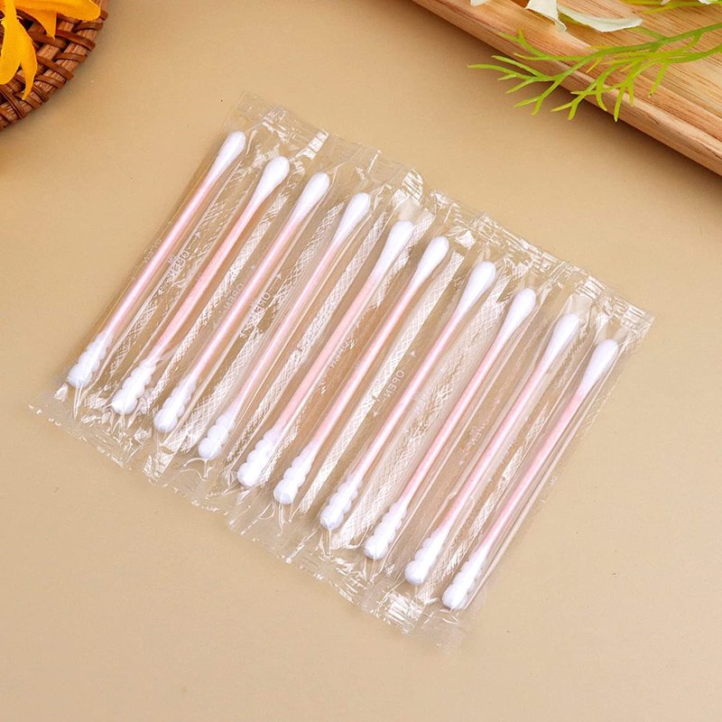 1000 Pack Cotton Swabs, Individually Wrapped Cotton Swab, Individually Wrapped Double Tipped Paper Sticks for Ear, Make-up(Spiral-Round End)