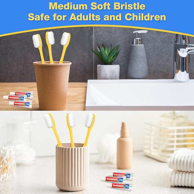 Disposable Toothbrushes with Toothpaste 10 Pack, Travel Size Toothbrush and Toothpaste Set, Bulk Tooth Brush Tooth Paste Kit, Individually Wrapped Travel Toiletries for Homeless, Hotel