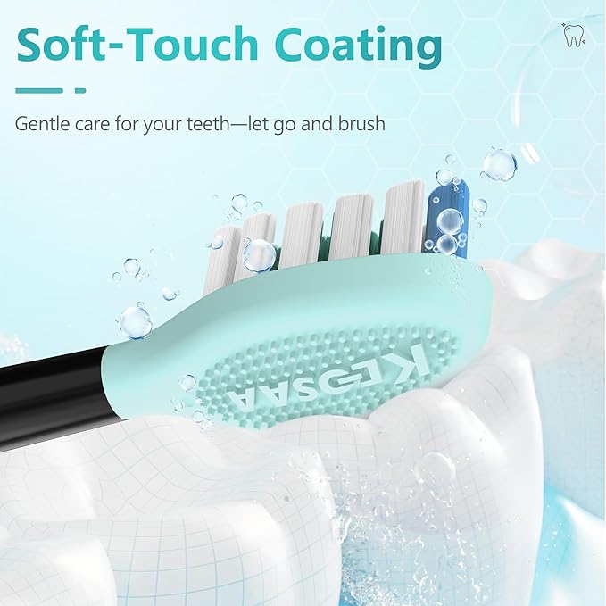 Replacement Toothbrush Heads for Philips Sonicare Electric Toothbrush Black, 2-in-1 Tongue Cleaner, 8 Pack, Mint Green, Suitable for Philips Sonicare Heads, C2, C1, C3, W1, W2, W3, G1, G2, G3