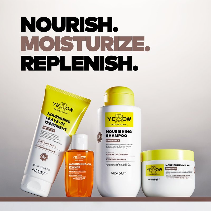 ALFAPARF MILANO Yellow Professional Nutritive Nourishing Mask for Dry Hair - Powered by Argan & Coconut Oils - Designed for Deep Nourishment (16.9 fl oz / 500ml)